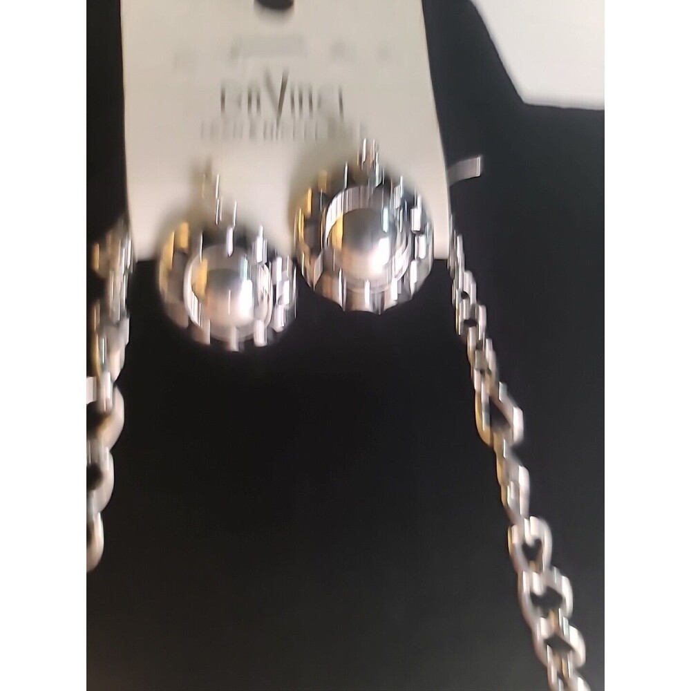 NWT Vintage Da Vinci Necklace W/ Earrings  TURQUOISE Silver Tone - Picture 2 of 7
